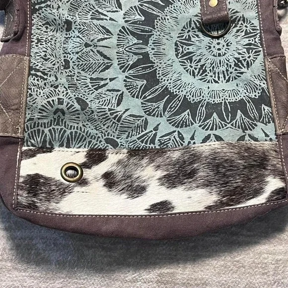 Myra Bag Crossbody Purse Cowhide & Canvas Boho Western‎ Style - Picture 2 of 6